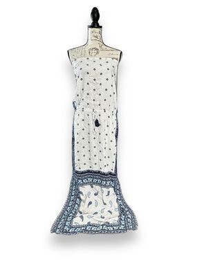 Tommy Bahama Strapless Blouson Paisley Handkerchief Maxi Dress Small